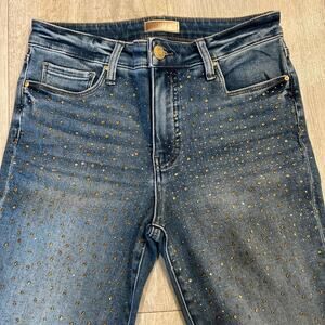 Kut From The Kloth rhinestone Reese high rise straight leg jeans. Size 6